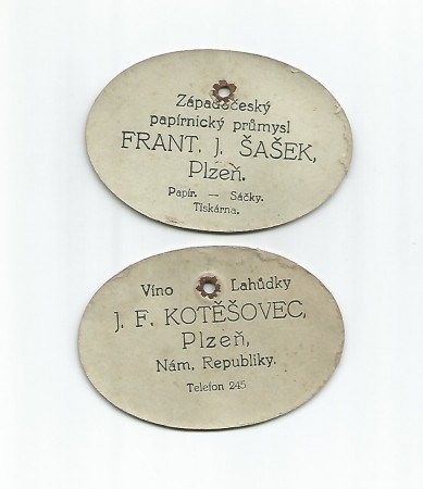 Čísla ze šatny, reklamy na rubu